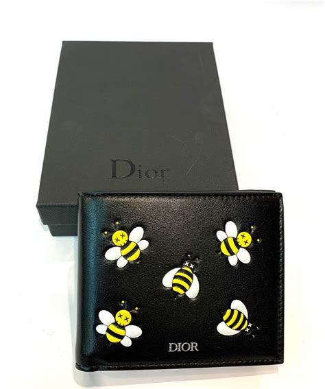 Dior x Kaws Wallet Yellow Bees Black 